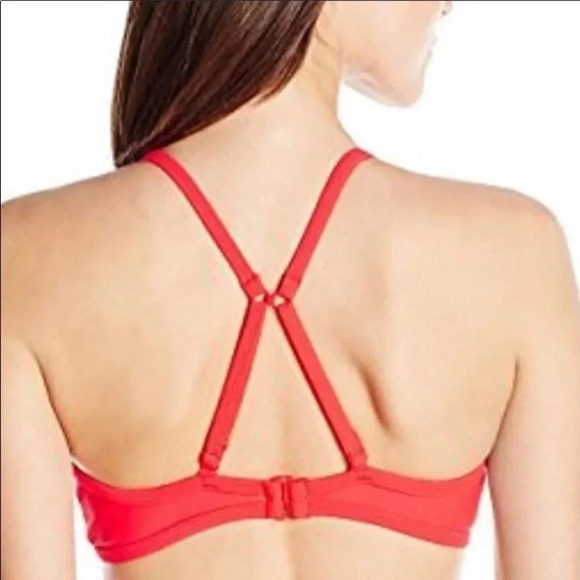 NWT Adidas Striped “Shock Red” bikini top - Picture 3 of 15